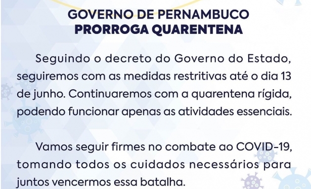 Surubim segui prorrogao Quarentena do Governo do Estado 